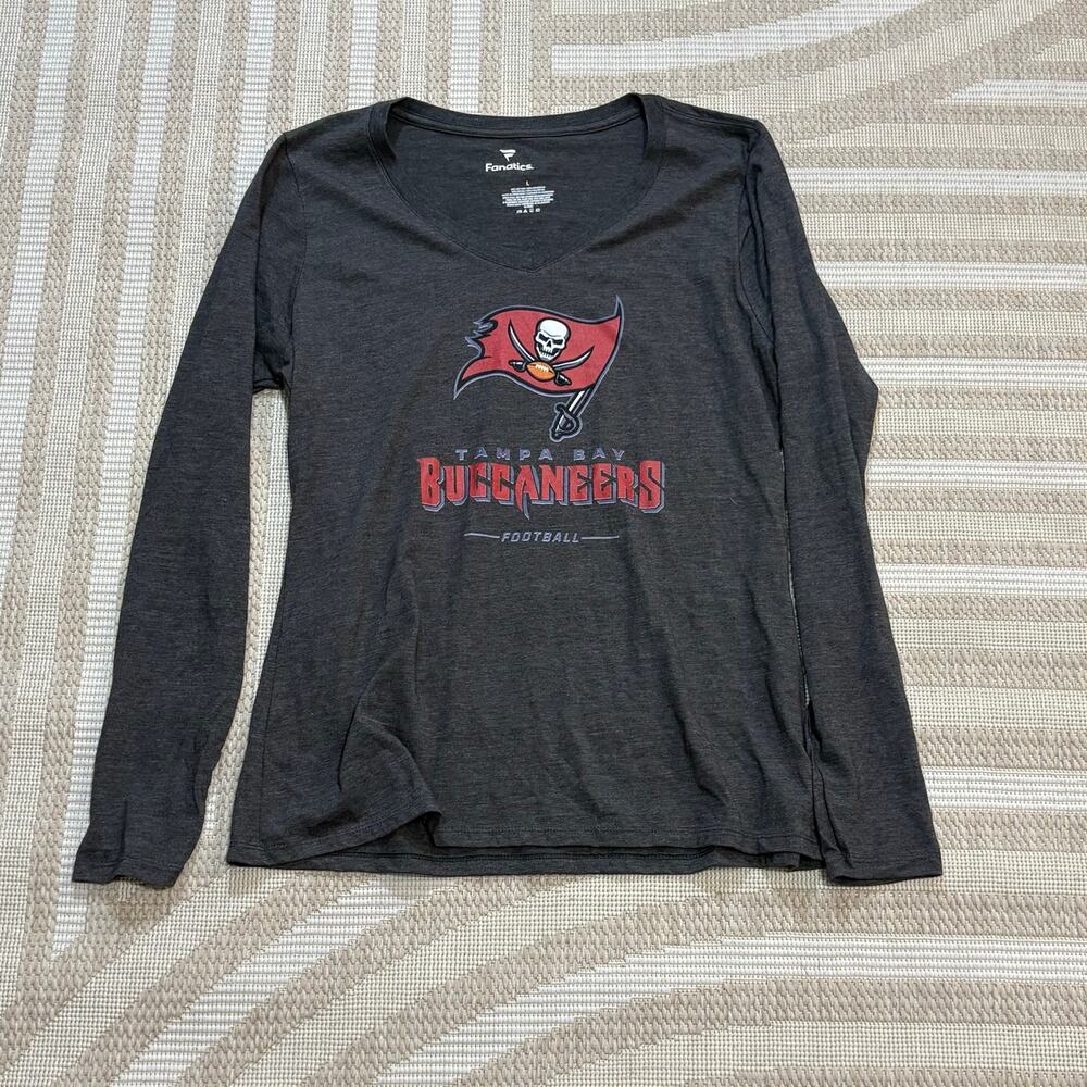 Fanatics Tampa Bay Buccaneers Football Women's V-Neck Long Sleeve T-Shirt Large